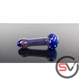 BLUE SHROOM FRACTAL HAND PIPE 5inch